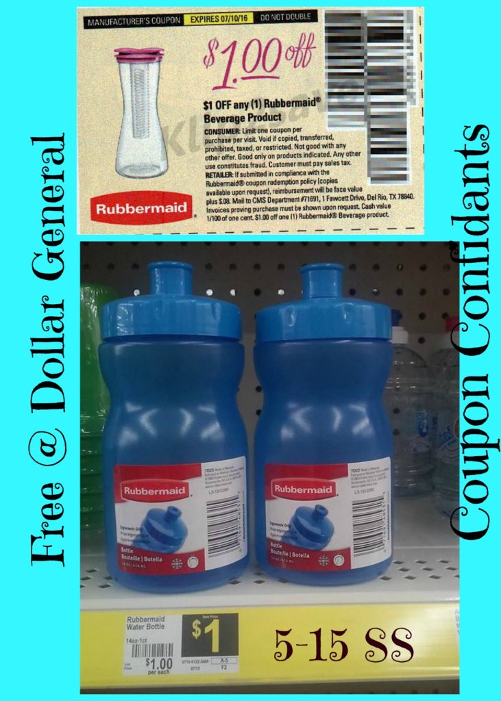 FREE Rubbermaid water bottle Dollar General ⋆ Coupon