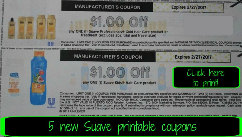 CLick here to print ~ 5 new Suave printable coupons ⋆ Coupon Confidants