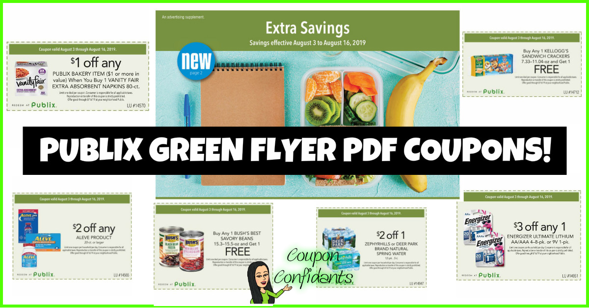 Publix Green Flyer PDF Coupons are HERE PLUS NEW Combo PACK! August 3