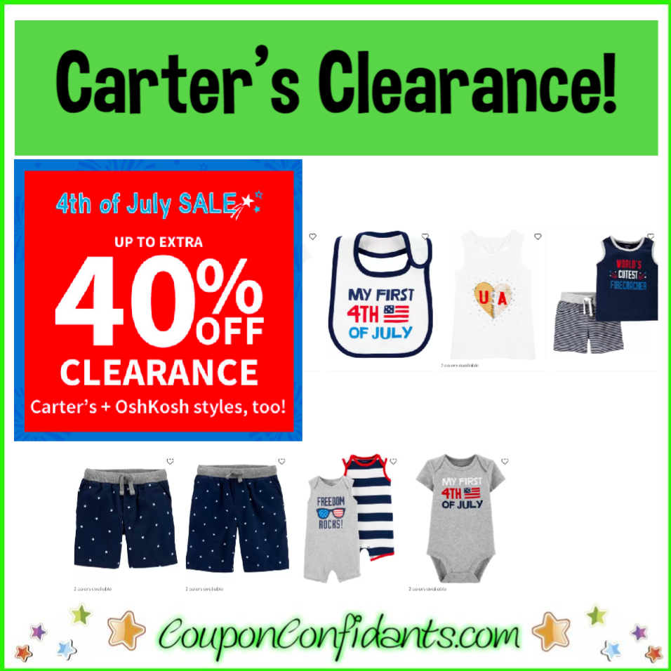Carter&#39;s Clearance Sale! 40% OFF on top of LOW Prices! ⋆ Coupon Confidants