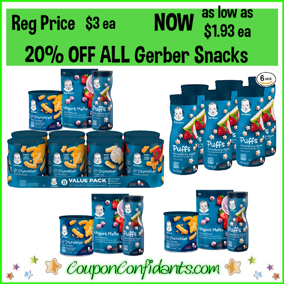 Gerber Snacks Sales - 20% OFF ⋆ Coupon Confidants
